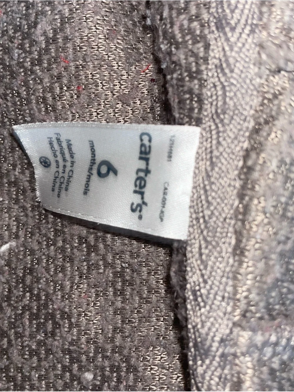 Carter's Gray Sherpa Hooded Vest with Striped Leggings Set